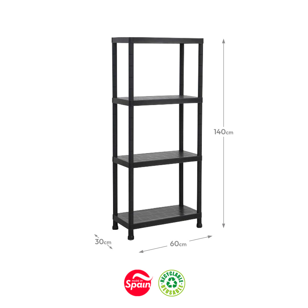 Estante 4 Prateleiras Stack 60x30x140cm Preto