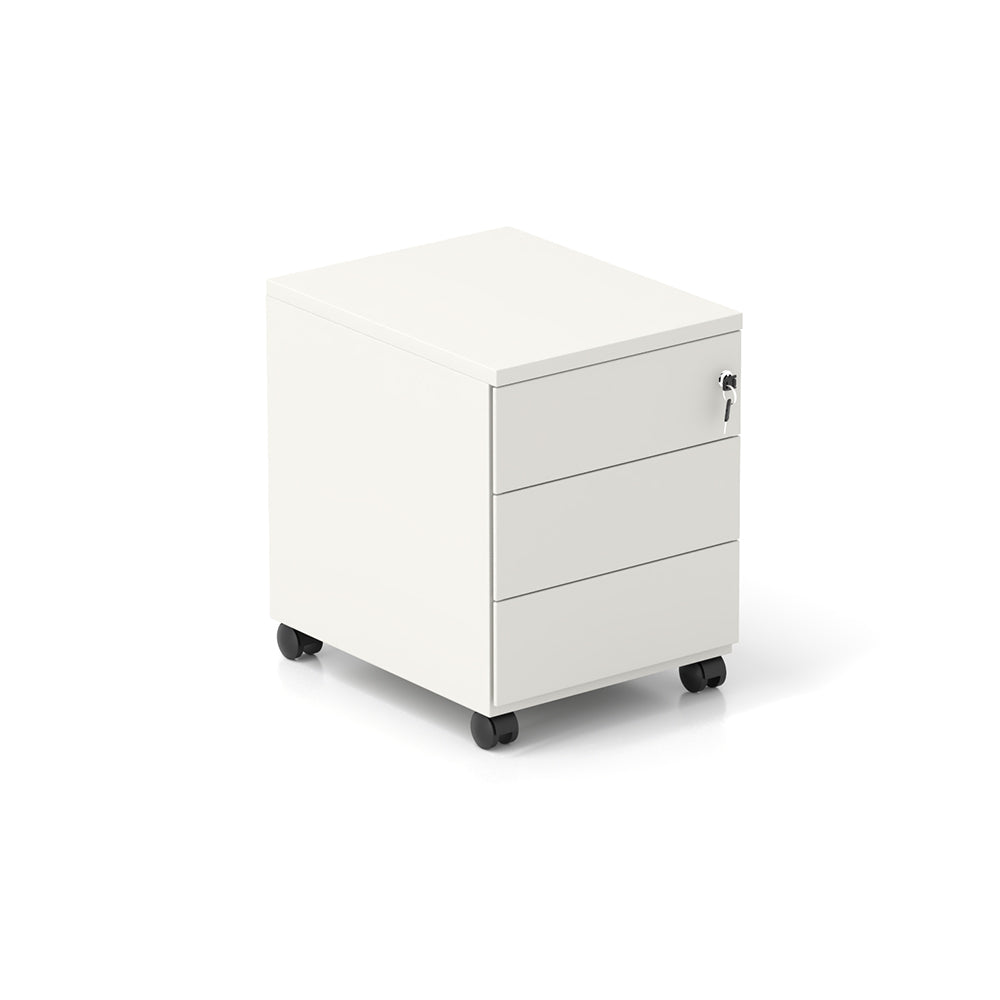 Bloco Rodado 3 Gavetas c/Rodas 415x515x575mm Branco