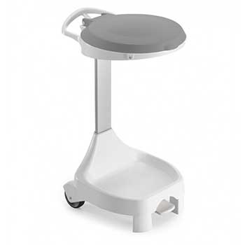Contentor 120L Smile W-70 c/Pedal e Rodas Branco/Cinza