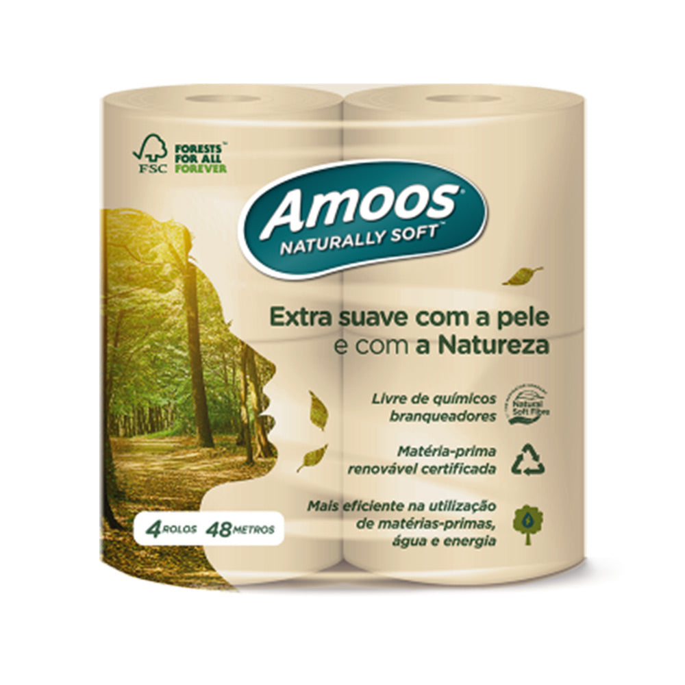 Papel Higiénico Doméstico 48mts 2Fls Naturally Soft 4 Rolos