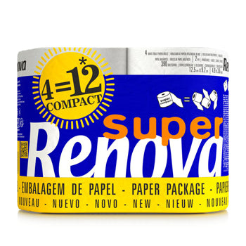 Papel Higiénico Doméstico 44,9mts 2Fls Renova 4 Rolos (4=12)