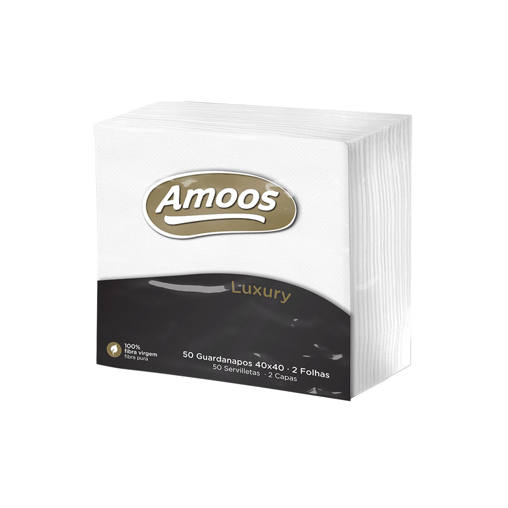 Guardanapos 40x40 2Fls Branco Amoos Luxury 50un