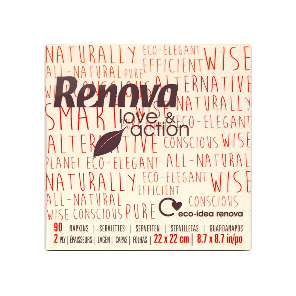 Guardanapos 22x22 2Fls Reciclados Love&Action Renova 90un