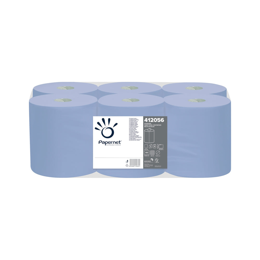 Rolo Espiral 135mx20cm 44g 2Fls PAPERNET Picotado Azul 6un
