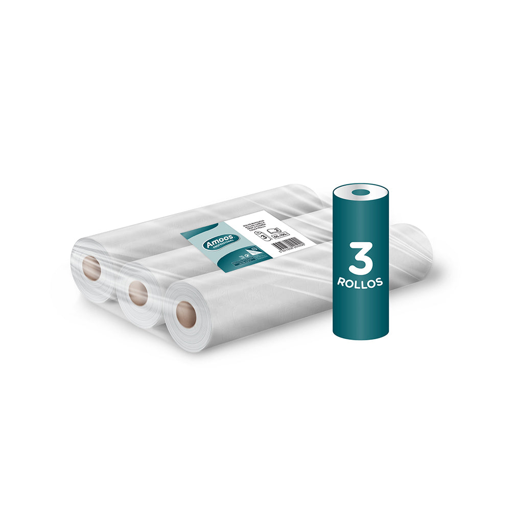 Rolos Papel Marquesa 50cmx50mts 2Fls 16,5g Amoos Pack 3un