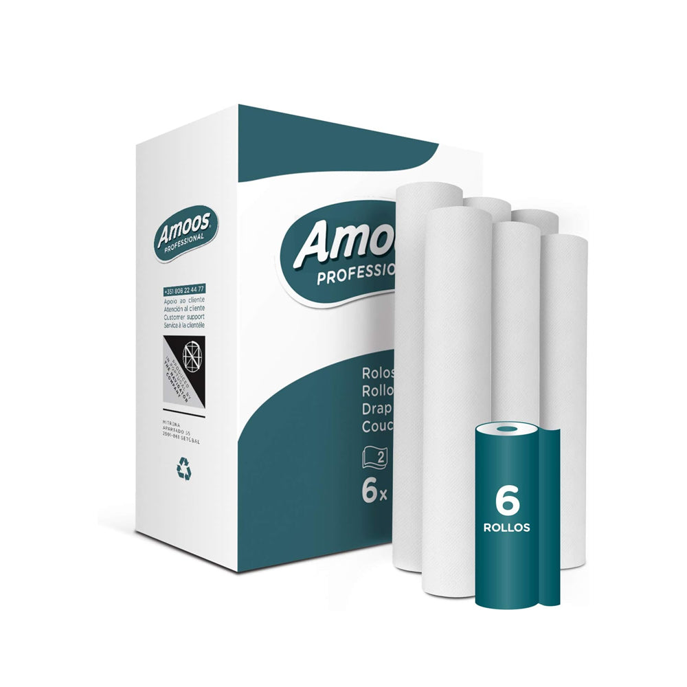 Rolos Papel Marquesa 60cmx59mts 2Fls 16,5g Amoos Pack 6un