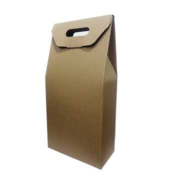 Caixa Cartão 200x100x410mm p/2 Garrafas Vinho Kraft