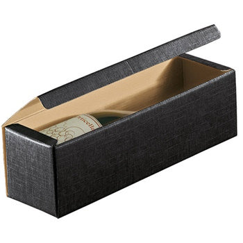 Caixa Cartão 340x090x090mm p/1 Garrafa Vinho Preto