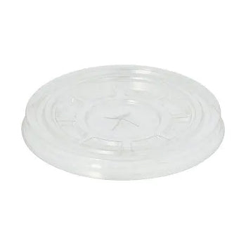 Tampa PET Redonda 9,5cm Transparente Rasa C/Orificio 50un