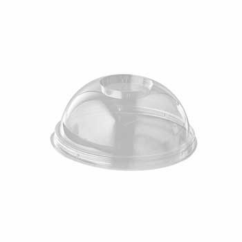Tampas Copos com Orifício PLA Transparente Ø9,5cm 100un