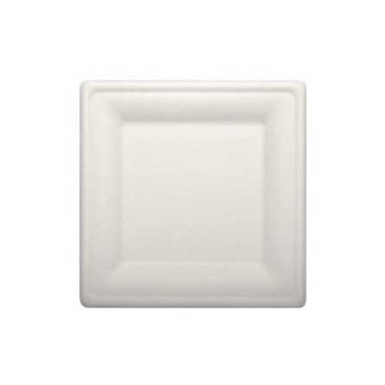 Pratos 26x26cm Cana de Açucar Cor Natural Quadrados 50un