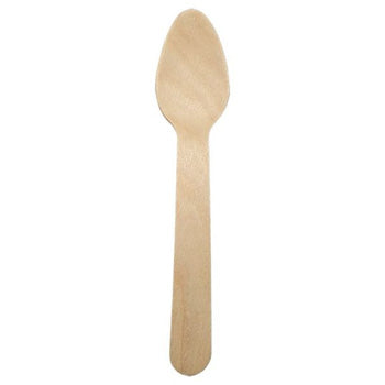 Colheres Sobremesa Madeira 12,5cm 100un