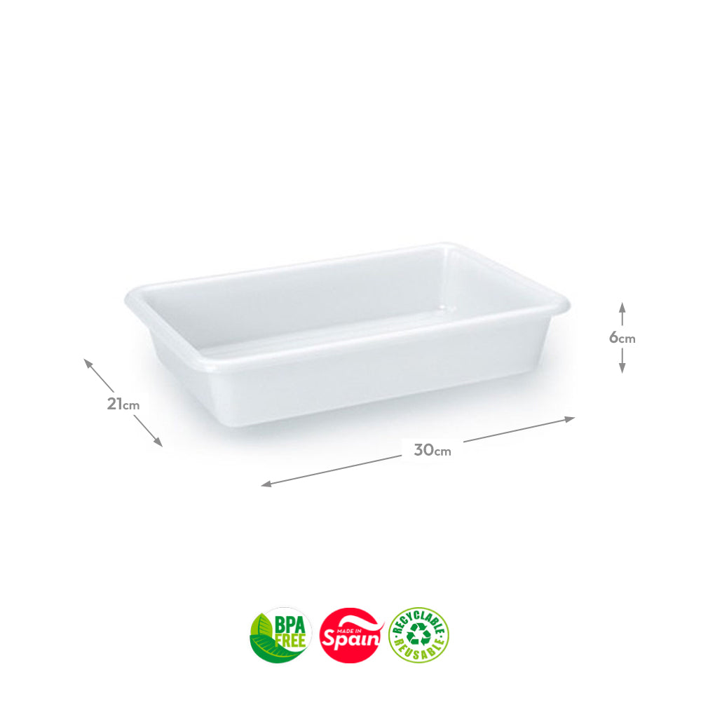 Tabuleiro Hotelaria 30x21x6cm 2L Branco