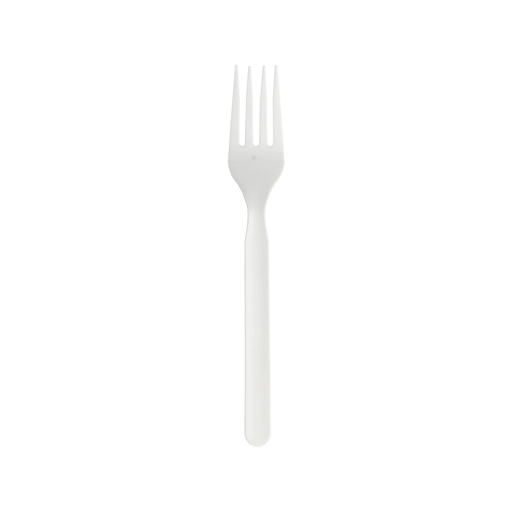 Garfos C-PLA Reutilizáveis 17cm Branco 100un