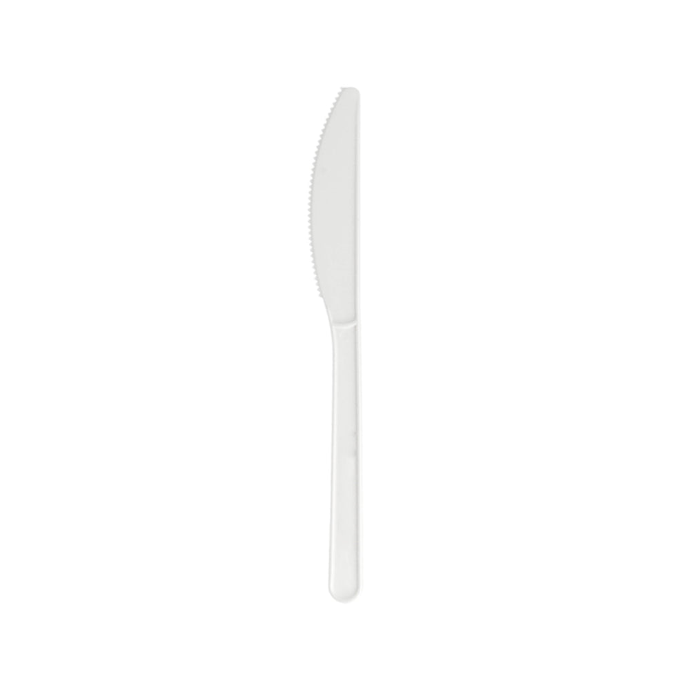 Facas C-PLA Reutilizáveis 18cm Branco 100un