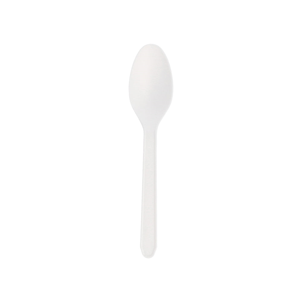 Colheres Sobremesa C-PLA Reutilizáveis 12,5cm Branco 100un