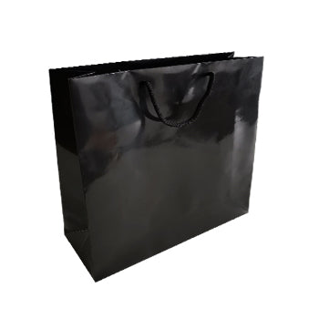 Saco 35x12x36cm Papel Couché 200g c/Asas Cordão Preto 1un