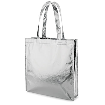 Saco de Compras Non-Woven Prateado Laminado