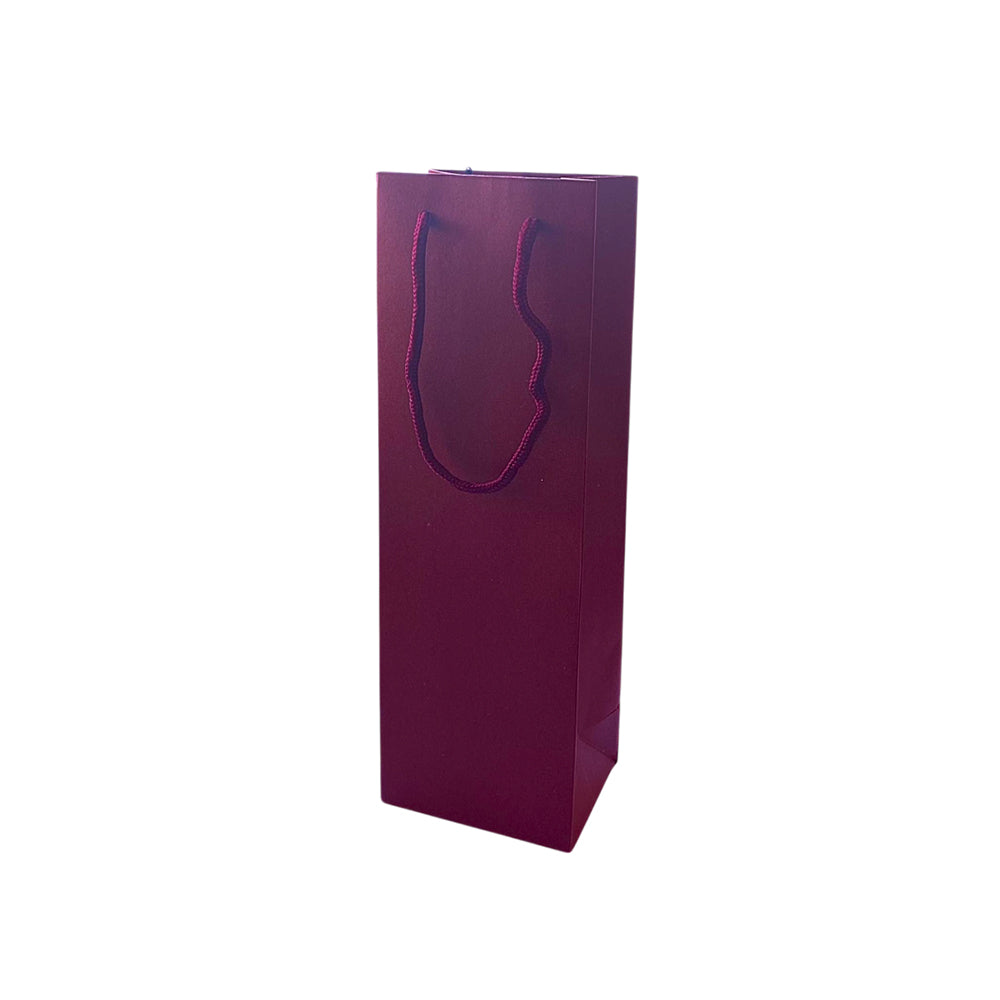 Saco 12x09x36cm 1 Garrafa Papel 210g c/Asas Cordão Bordeaux