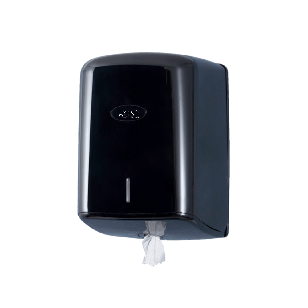 Dispensador Toalhas Rolo Extração Central Wosh Preto