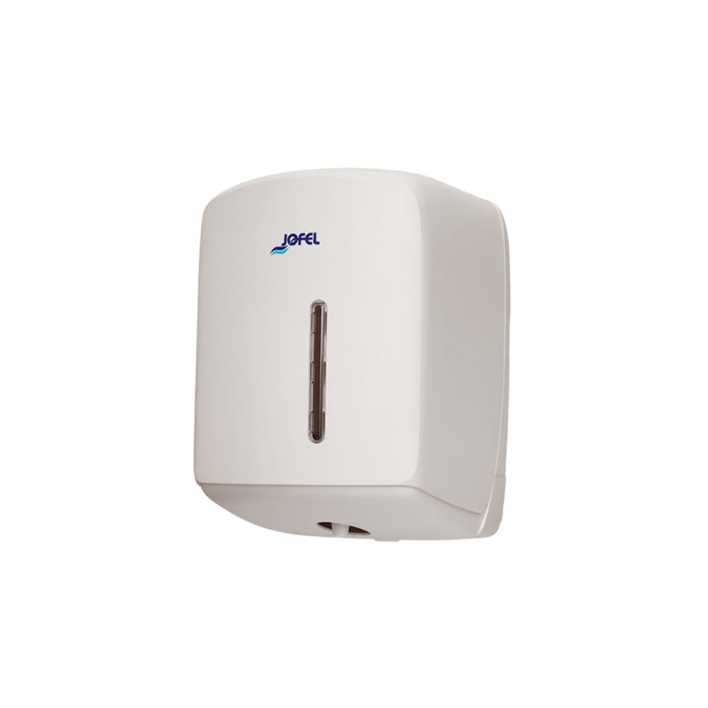 Dispensador Toalhas Rolo Extração Central Branco Mate