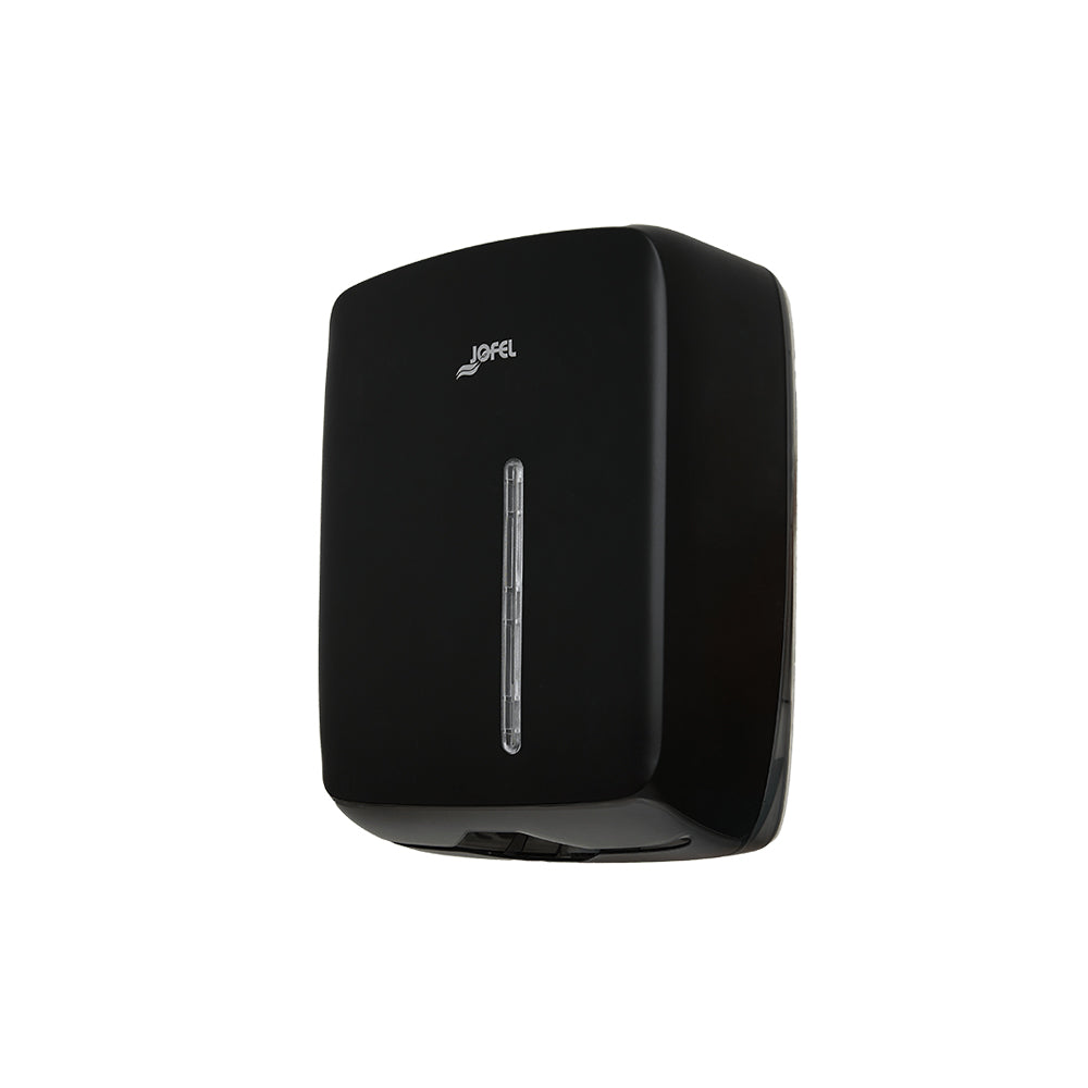 Dispensador Toalhas Mão Zig-Zag Preto Mate