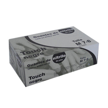Luvas Nitrilo Tamanho M s/Pó Preto 100un