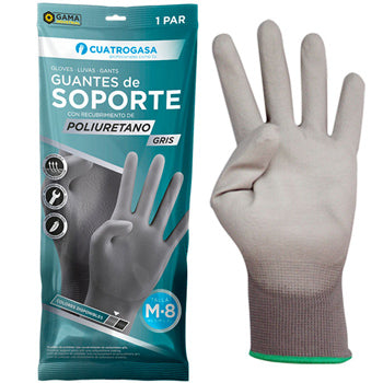 Luvas Poliuretano Tamanho 10 (XL) Cinzentas (Par)