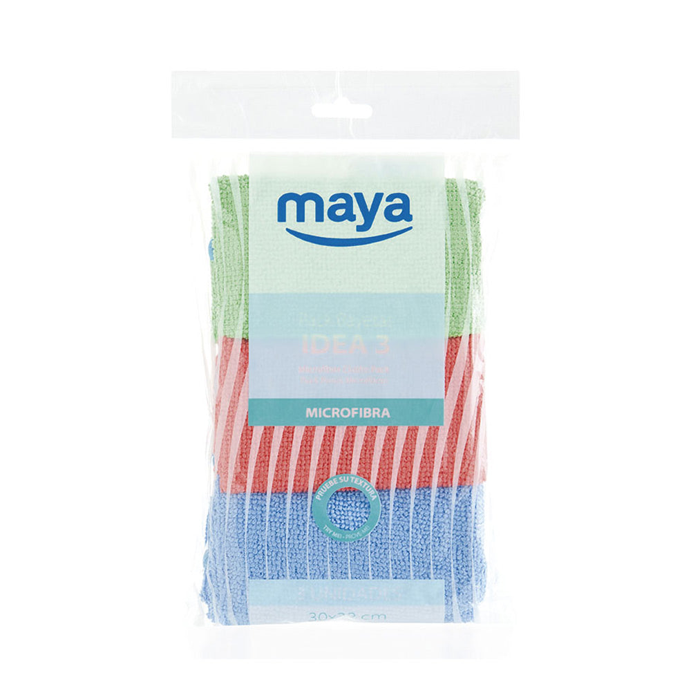 Pano Microfibra 30x32cm Sortido Pack 3un