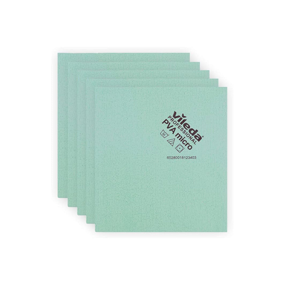 Pano Microfibra PVAmicro 38x35cm Vileda Prof Verde Pack 5un
