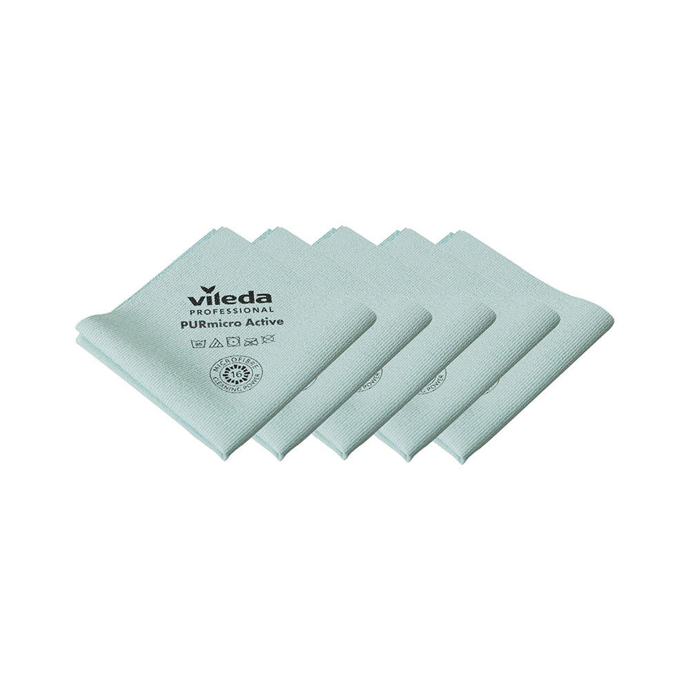 Pano Microfibra PURmicro Active 38x35cm Vileda Pro Verde 5un
