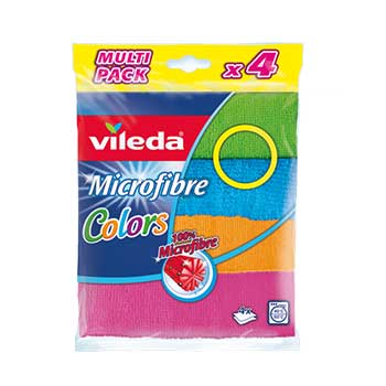 Pano Microfibra 30x30cm Vileda Sortido Pack 4un