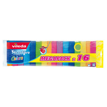 Pano Microfibra 30x30cm Vileda Sortido Pack 16un