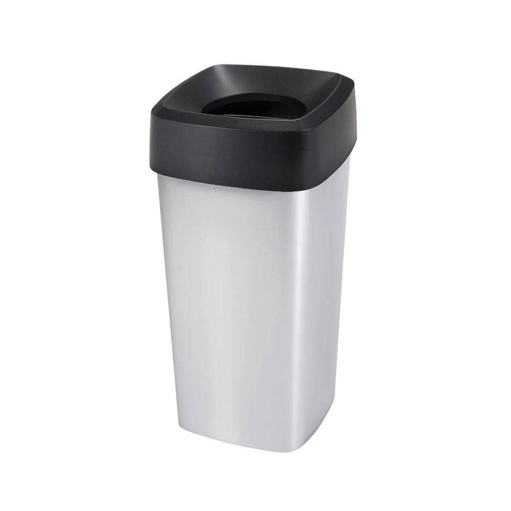 Contentor 60L Quadrado Cinza Cube com Tampa
