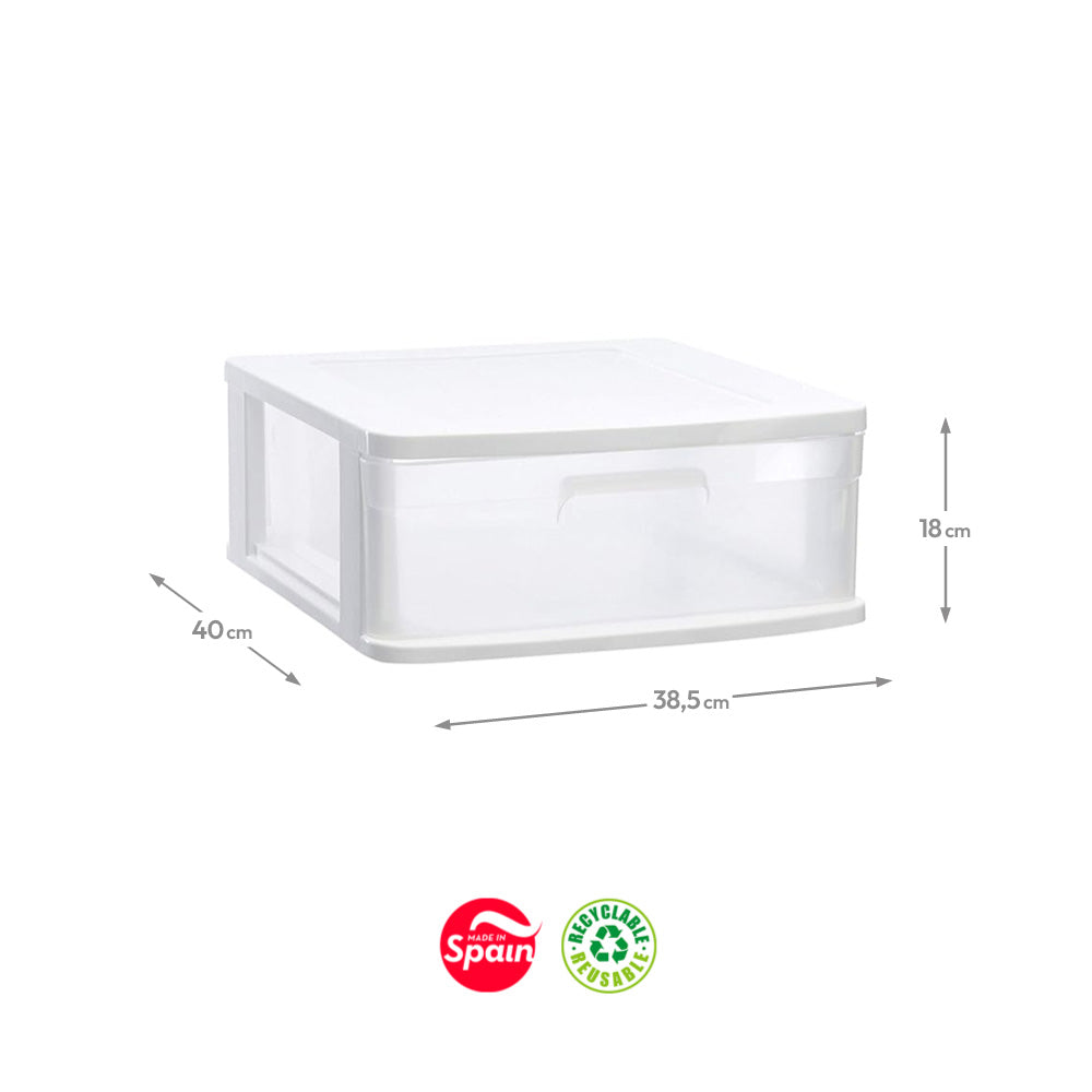 Bloco 1 Gaveta Plástico Sena 38,5x40x18cm Branco