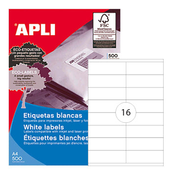 Etiquetas 105x035mm 500Fls A4 Apli 8000un