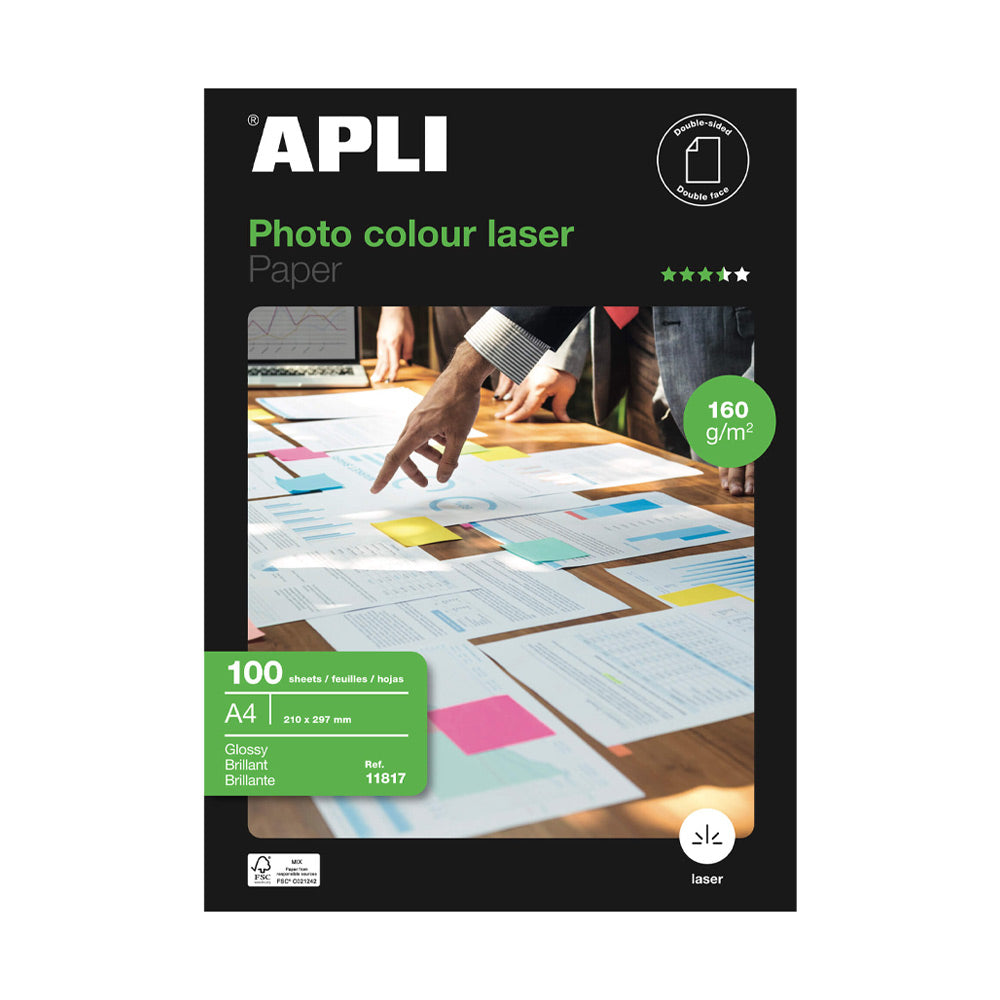 Papel A4 160g Fotográfico Brilhante Laser 100 Folhas