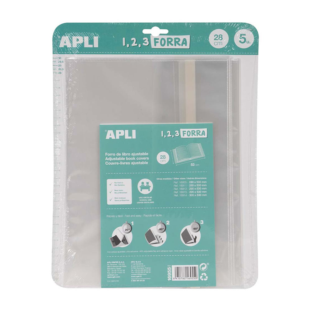 Forra Livros Ajustável 280x530mm 75mic Apli 5un