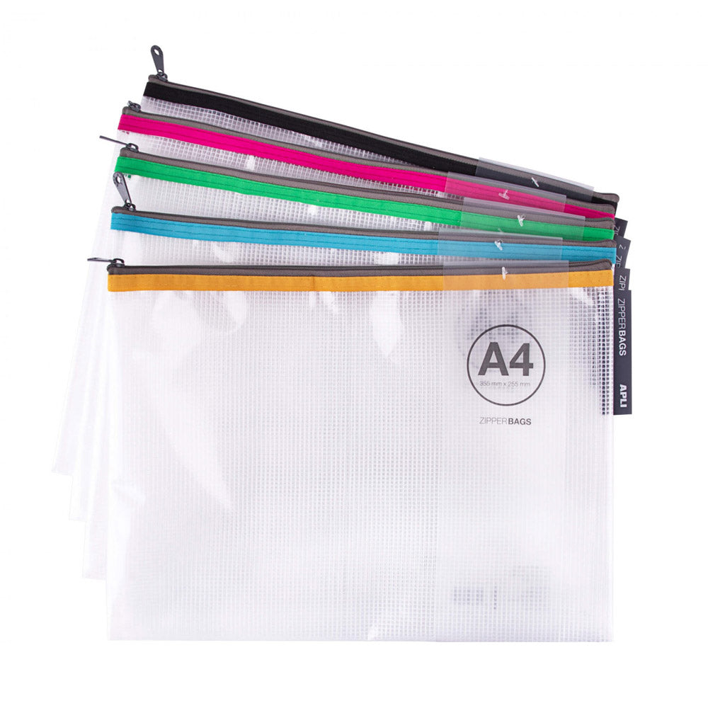 Bolsa A4 355x255mm Fecho Correr Plástico APLI Sortido
