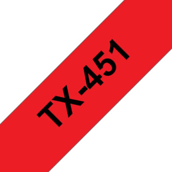 Fita Laminada 24mmx15mts Fundo Vermelho/Texto Preto