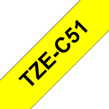 Fita Laminada 24mmx5mts Fluorescente Amarelo/Preto