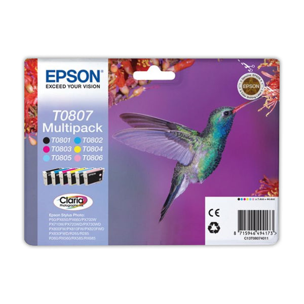 Pack Tinteiros Epson T0807 6 Cores C13T08074021