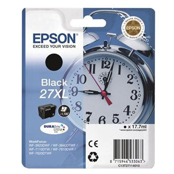 Tinteiro Epson 27XL Preto C13T27114010 17,7ml 1100 Pág.