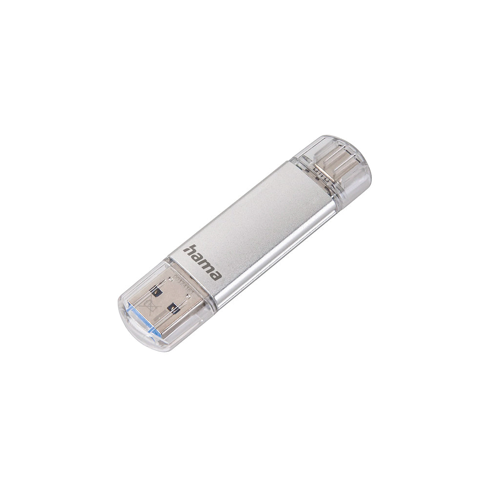 Pen Drive 64GB USB-C 3.1 + USB-A 3.0 Hama C-Laeta Prata