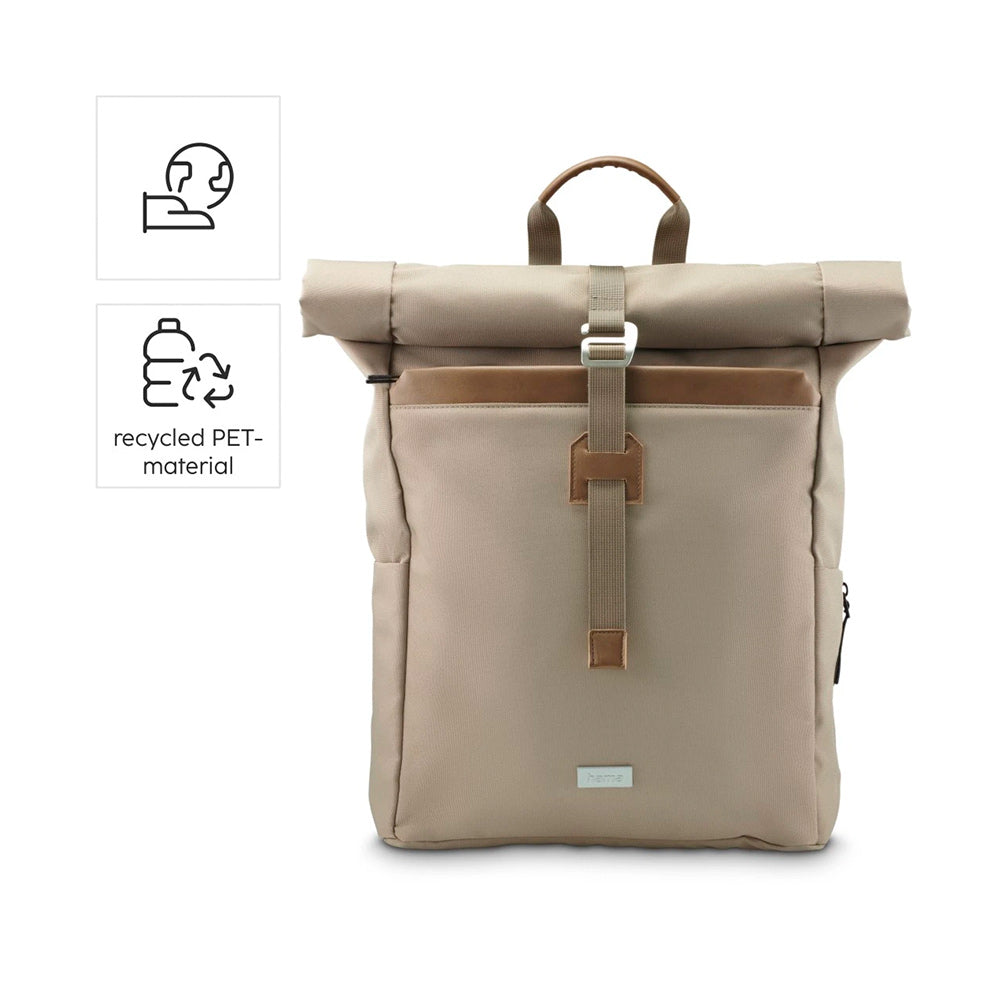 Mochila Portátil 16.2 Roll-Top Silvan Bege