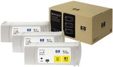 Pack Tinteiros HP 81 Amarelo C5069A 680ml 3un