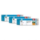 Pack Tinteiros HP 91 Cinza Claro C9482A 775ml 3un