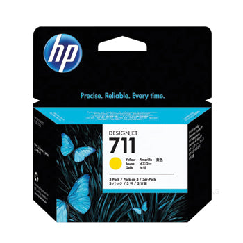 Pack Tinteiros HP 711 Amarelo CZ136A 29ml 3un