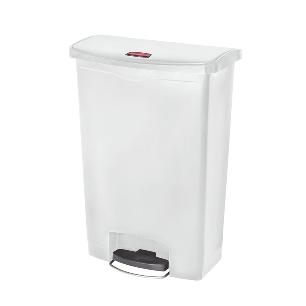 Contentor 90L Resina Slim Jim Step-On Branco com Pedal