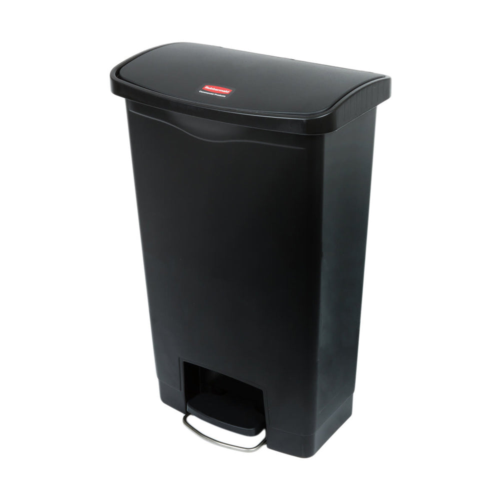 Contentor 50L Resina Slim Jim Step-On Preto com Pedal